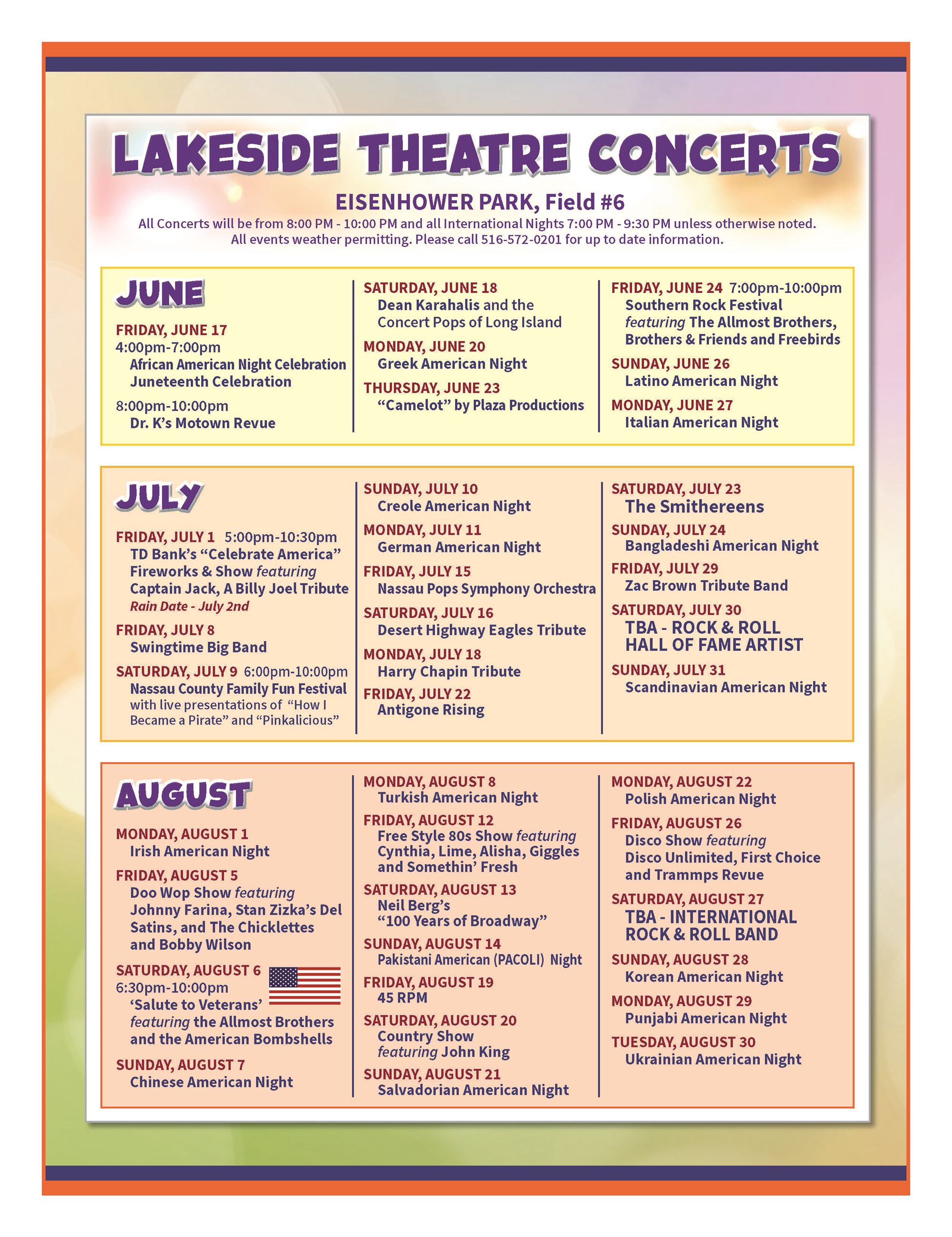 Eisenhower Park Lakeside Theatre Concert Schedule Opens in new window