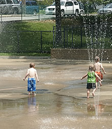 Kids playing in water