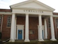 Facade with columns of gymnasium