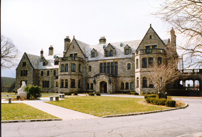 Three story stone mansion