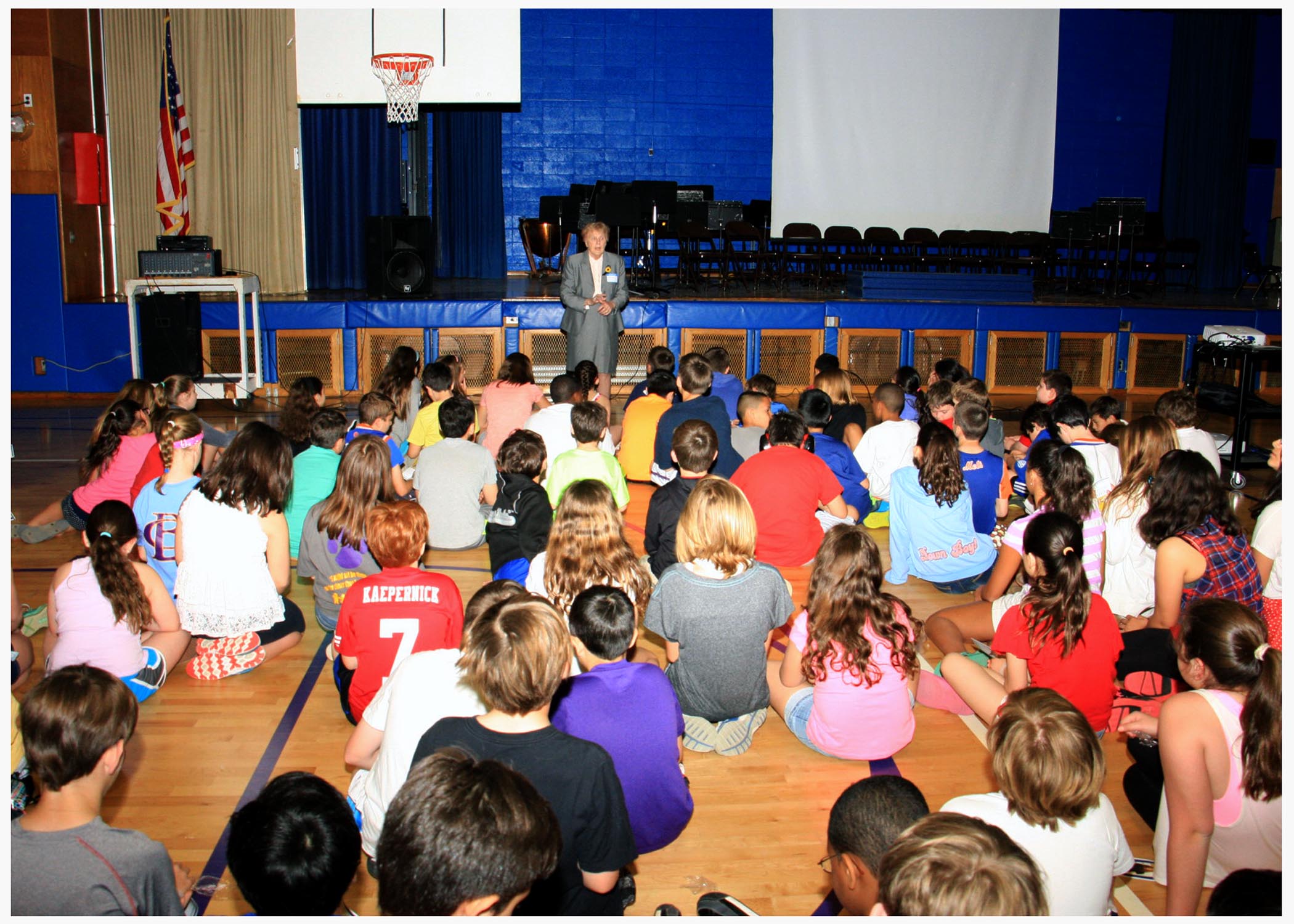 Colette Coyne speaking at the Vernon School