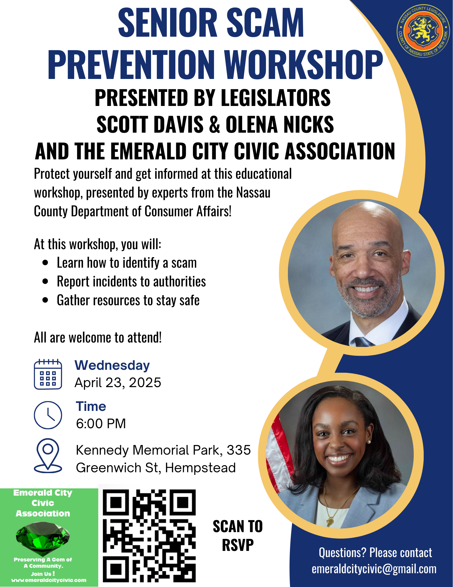 Senior Scam Workshop Flyer - Emerald Cit