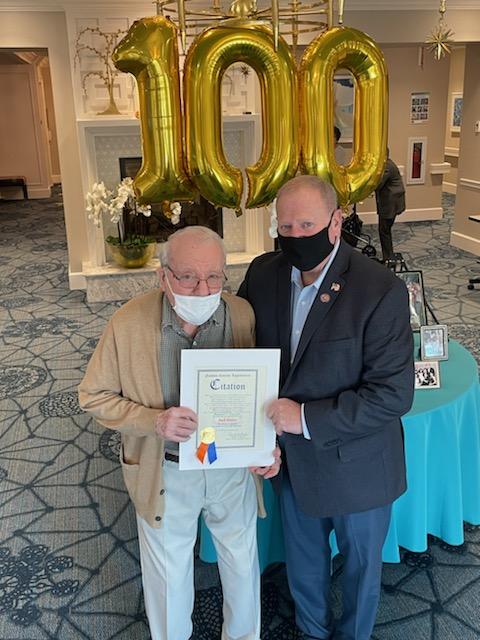 Legislator Arnold W. Drucker Celebrates Milestone Birthday of Jericho Resident Jack Delott