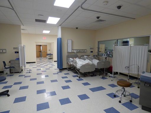 Large hosital wing with beds and stations