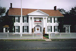 Large two story white home