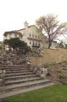 Brick staircase leading to garden