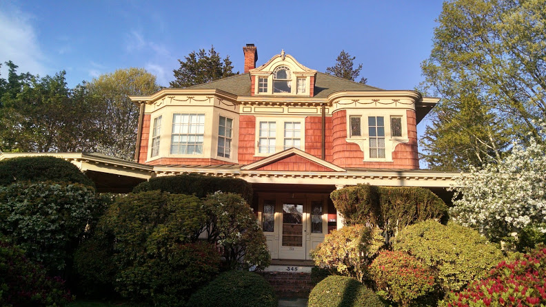 Front of red sided home