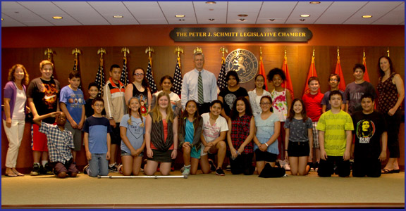 Deputy Presiding Officer Gives Mineola Middle School Tour of Nassau County Legislative Building