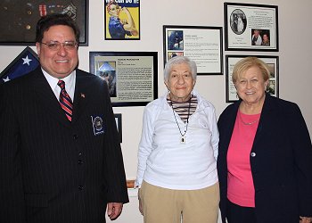 Legislator Judy Jacobs Congratulates Resident Frances Pearlmutter on her Involvement with the Office of Militarily Strategic Services