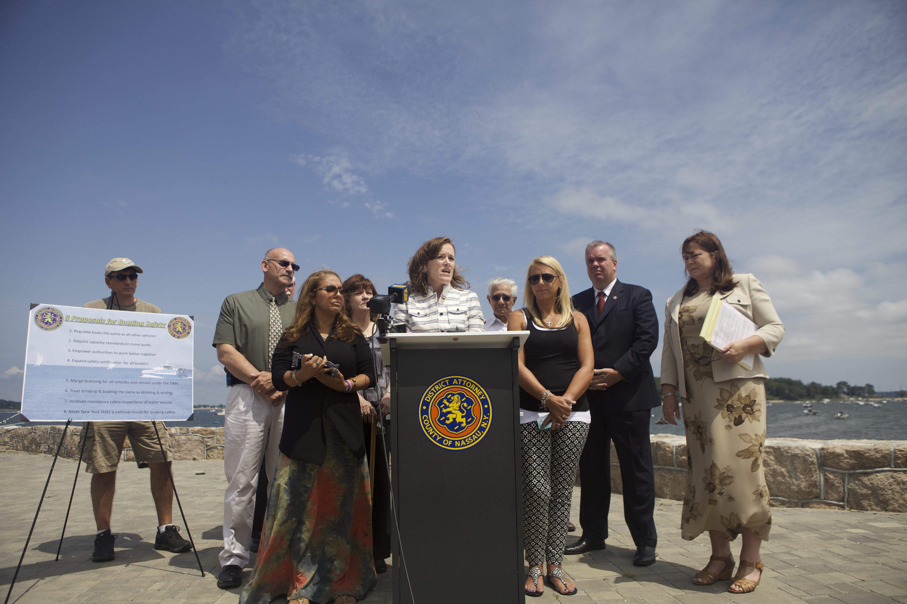 DA Kathleen Rice, NCPD Commissioner Thomas Krumpter, advocates, victims